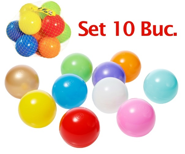 Set 10 Bile Colorate din Plastic