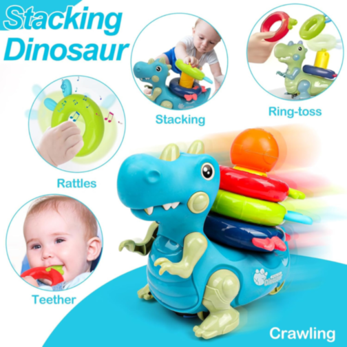 Dinozaurul Interactiv cu Inele Colorate