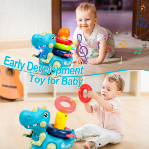 Dinozaurul Interactiv cu Inele Colorate