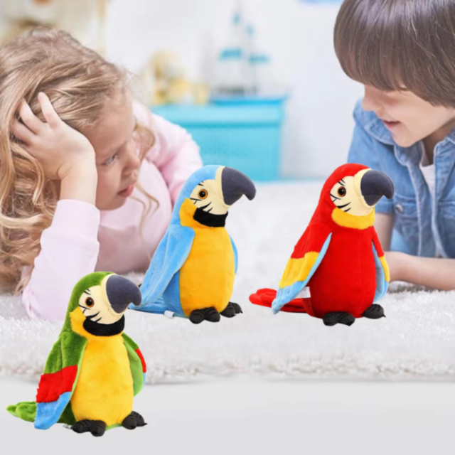 Papagal Interactiv de Pluș cu Funcție Vocală (culoare aleatorie)