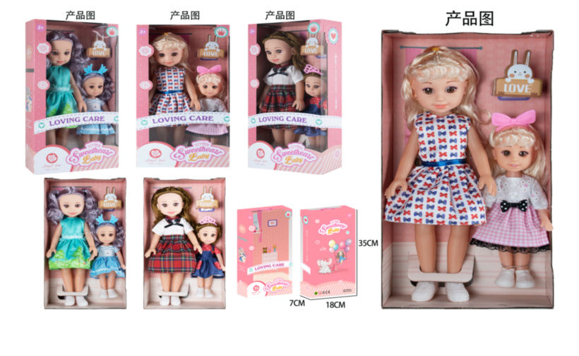 Set 2 Păpuși de mărimi diferite