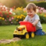 Camion basculant mare pentru copii cu cupă rabatabilă 