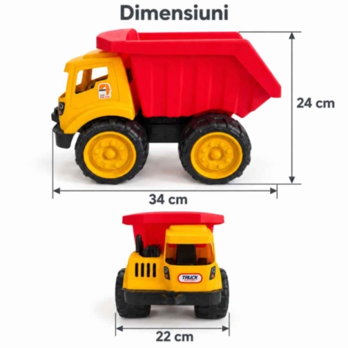 Camion basculant de jucărie cu benă rabatabilă, 34 cm