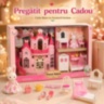 Castel Roz pentru Păpuși cu Iepuraș și Mobilier