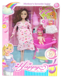 Barbie Gravidă cu Mașuță de Machiaj