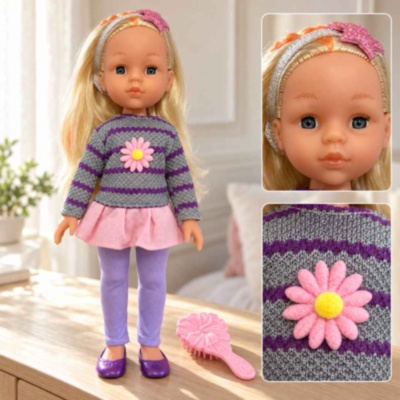 Păpușă blondă de 32 cm cu perie pentru coafat | image