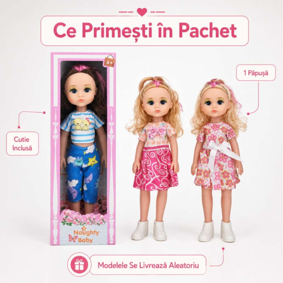 Ce primești în pachet, o păpușă fashion în cutie