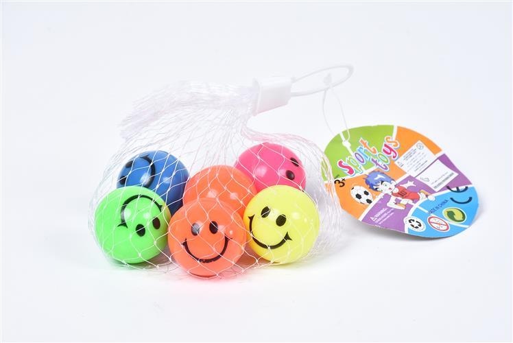 6 Bile Săltărețe Multicolore Smile, 3.5cm
