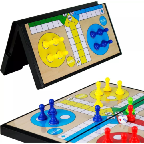 Set 3 în 1 Jocuri de Societate - Șah, Dame și Ludo