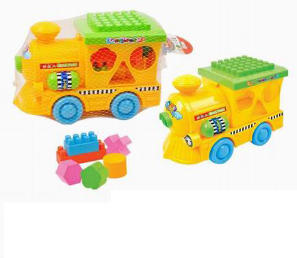 Locomotivă cu Figuri și Blocuri de Sortat
