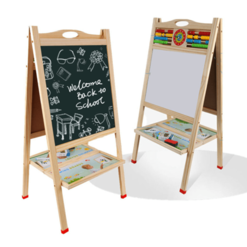 Tablă Educațională din Lemn cu Două Fețe