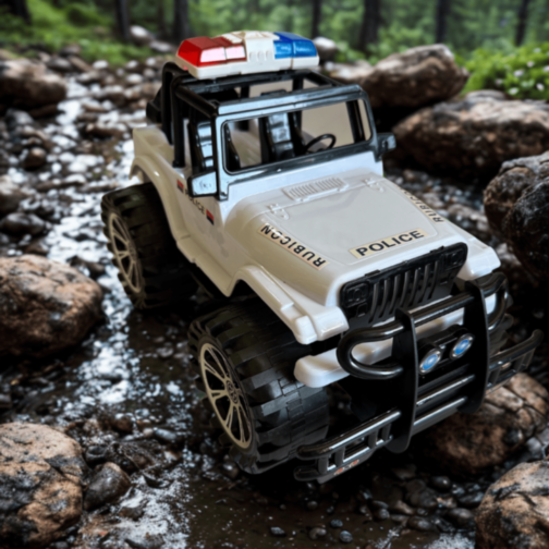 Mașină de Poliție Jeep Rubicon Off-Road pentru Copii Mașină de Poliție Jeep Rubicon Off-Road pentru Copii