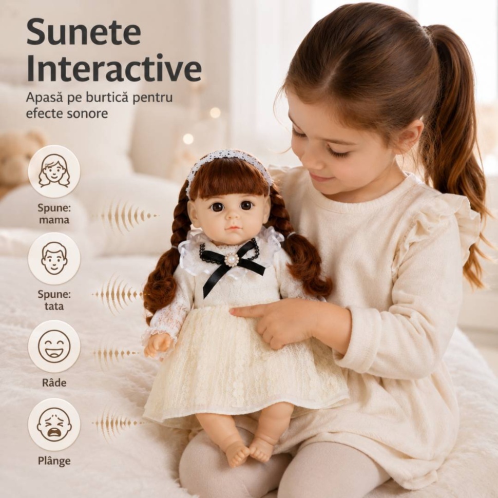 Păpușă interactivă cu sunete mama tata râde și plânge