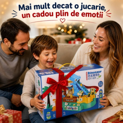 Jucărie Interactivă Dinozaur cu Tobogan și Lumini