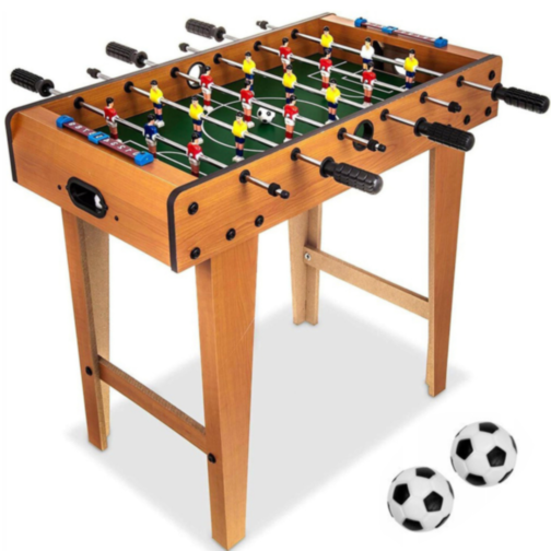 Masa de Fotbal pentru Copii cu Picioare din Lemn – Joc de Fotbal de Masă 69x37x62 cm