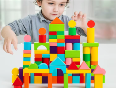 Cuburi din Lemn Colorate Set Construcție  | image
