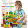 Cuburi din Lemn Colorate Set Construcție 