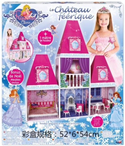 Mega Casa Barbie cu Coridor, Camera de Oaspeți, Bucătărie și Balcon, Înălțimea 1m