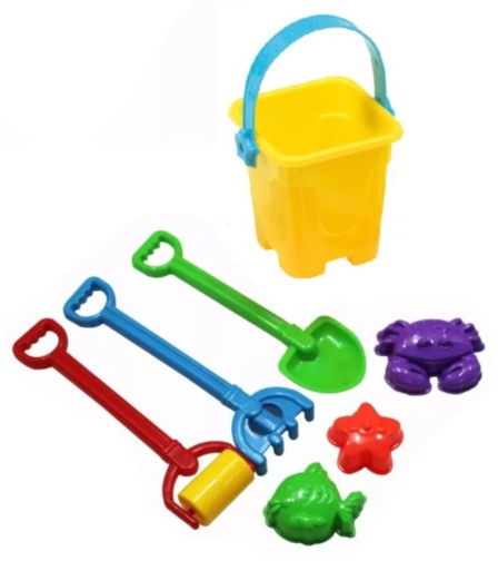 Găletușă cu 6 Accesorii de Nisip, 26cm