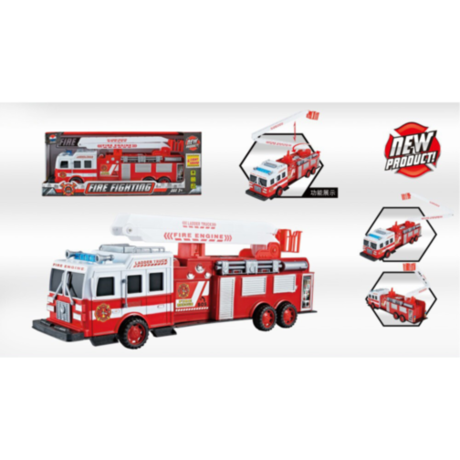 Mașină de pompieri cu scară extensibilă și efecte sonore și luminoase