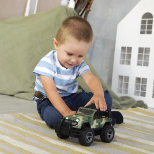 Mașină de Jucărie Jeep Off-Road Militar 1:16 cu Sunete, Lumini și Uși Mobile