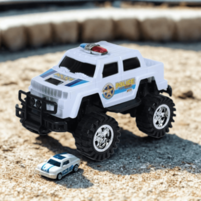 Mașină Poliție Monster Truck cu Roți Mari (culoare aleatorie) | image