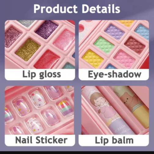 Set Machiaj Copii Valiză Roz cu Accesorii 