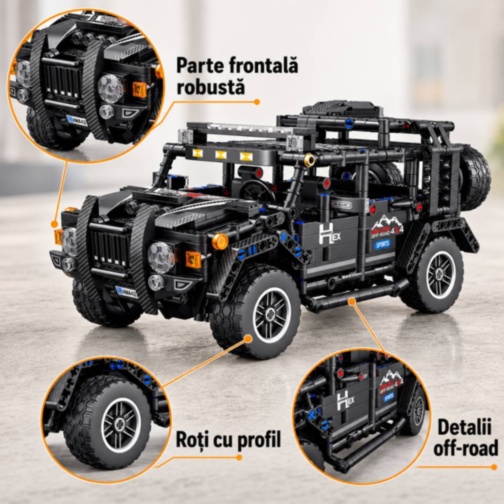 Set de construcție SUV off-road din 909 piese