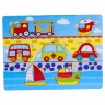 Puzzle Incastru din Lemn cu Vehicule 