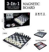 Joc de Dame, Șah și Table 3 în 1 Magnetic 
