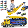 Camion Transporter cu Piste de Curse și Mașinuțe – Model „Rocket” (galben)