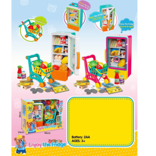 Set Interactiv Frigider și Coș de Cumpărături – Lumini și Sunete (culoare aleatorie)