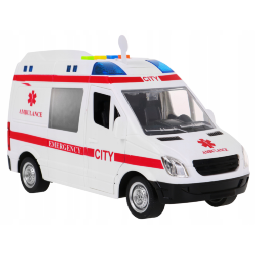 Ambulanță de Jucărie cu Lumini și Sunete, Uși Deschise, 1:16, City Rescue