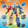 Set de Construcție 6 în 1 Mech Ares – Robot Transformabil din Vehicule, 514 piese