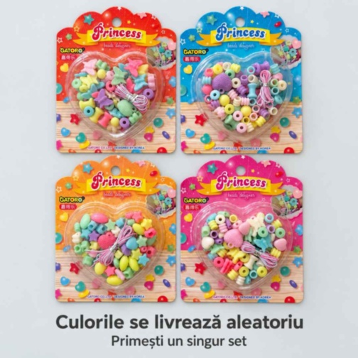 Set de mărgele colorate pentru brățări și coliere Princess