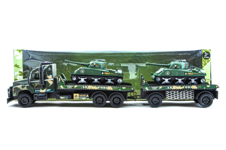 Mega Camion Militar cu Trailer și 2 Tancuri, 96cm 