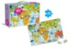 Puzzle Harta Lumii cu Animale, 57X42 cm, 180 detalii