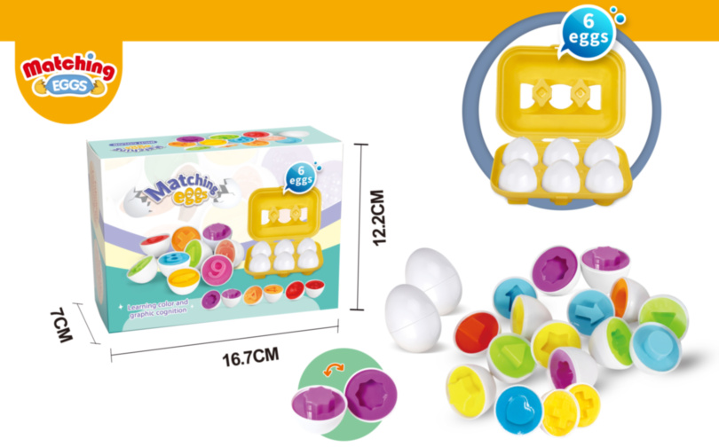 Set 12 Jumătăți de Ouă cu Figuri de Asociat 