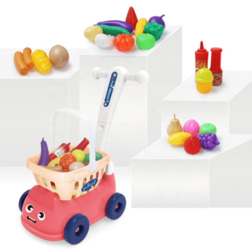 Cărucior de cumpărături cu 22 accesorii pentru copii (culoare aleatorie)