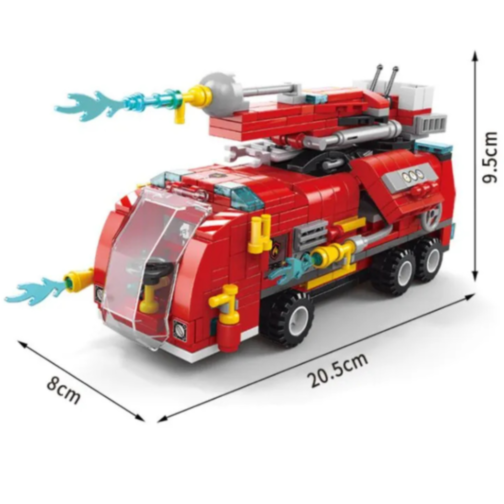 Set de Construcție Fire Rescue 6-în-1 – Vehicule de Pompieri și Salvare, 493 piese