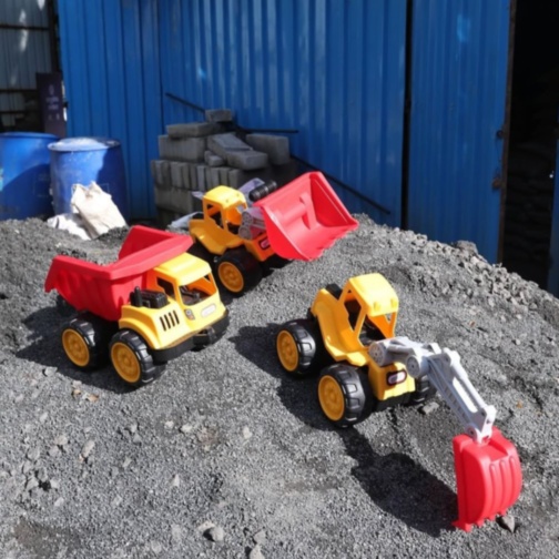 Excavator cu braț mobil pentru copii, jucărie construcții