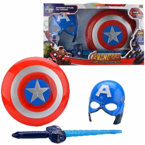 Set Captain America, Mască, Scut și Sabie cu Lumini și Sunete