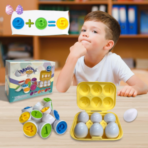 Set educativ de ouă potrivite cu cifre de la 7 la 12