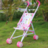 Cărucior de Jucărie pentru Păpuși cu Cadru Metalic și Design Floral Roz
