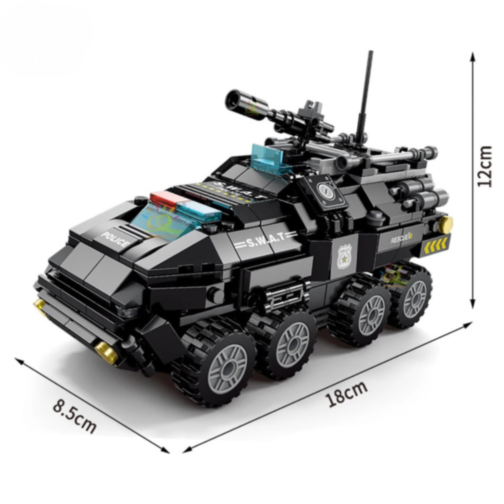 Set de Construcție SWAT 6 în 1 cu Vehicule și Centru de Comandă – 371 Piese