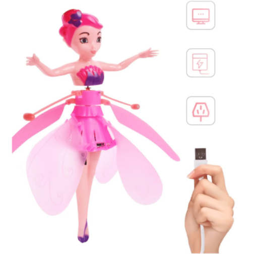 Păpușă Zburătoare Fairy cu Încărcare USB (culoare aleatorie)