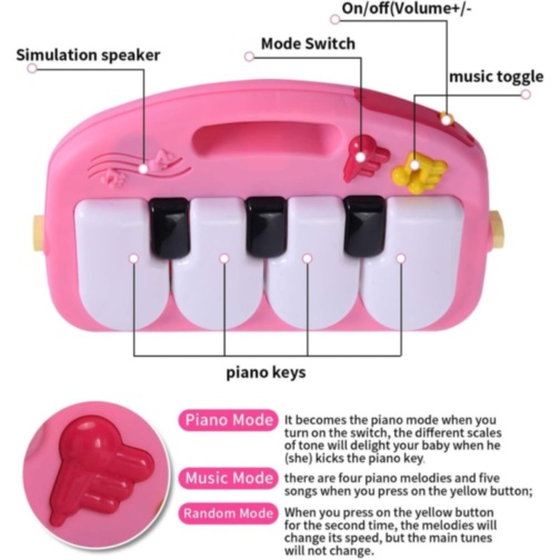 Centru de Joacă Muzical cu Pian pentru Bebeluși