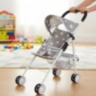 Cărucior pentru Păpuși Pliabil cu Copertină și Coș