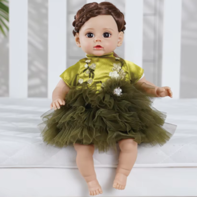 Păpușă Reborn Interactivă de 35 cm cu Corp Textil și Voce | image
