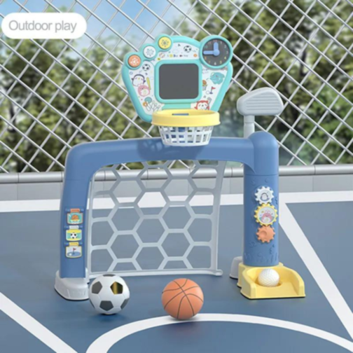 Set sportiv 3 în 1 pentru copii mici - Baschet, Fotbal și Golf 